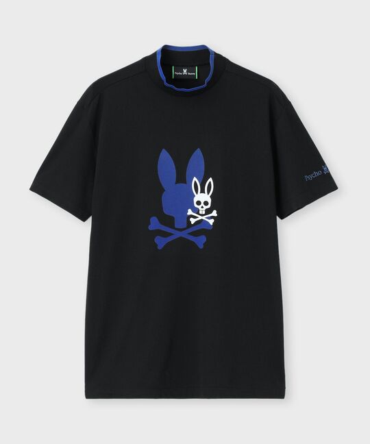 [GOLF]吸水速乾 フロッキープリント モックネックTシャツ