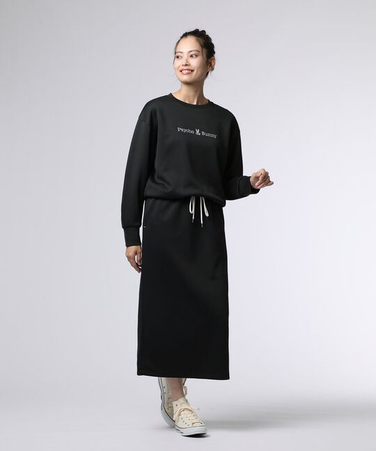 [WOMEN]クルーネックロングワンピース