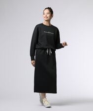 [WOMEN]クルーネックロングワンピース
