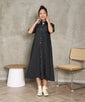 [WOMEN]デニムライク ストレッチ シャツワンピース