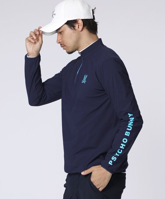[GOLF]ナイロンストレッチジャージ ハーフジップモックネック