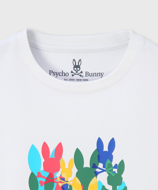 マルチカラーBUNNYラバープリントTシャツ
