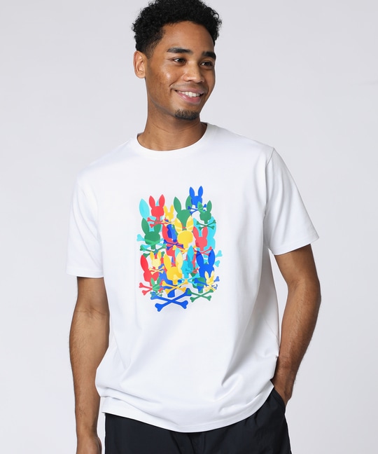 マルチカラーBUNNYラバープリントTシャツ