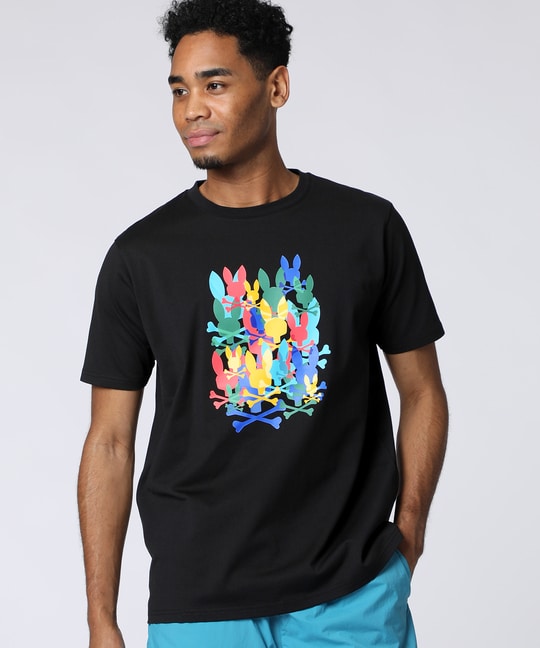 マルチカラーBUNNYラバープリントTシャツ