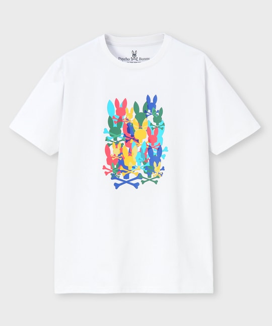 マルチカラーBUNNYラバープリントTシャツ