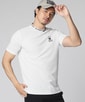 [WEB限定]ブロック切替ロゴ ジャガードフライス モックネックTシャツ