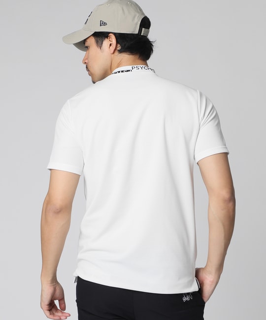 [WEB限定]ブロック切替ロゴ ジャガードフライス モックネックTシャツ