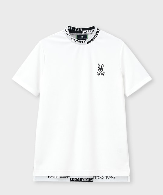 [WEB限定]ブロック切替ロゴ ジャガードフライス モックネックTシャツ