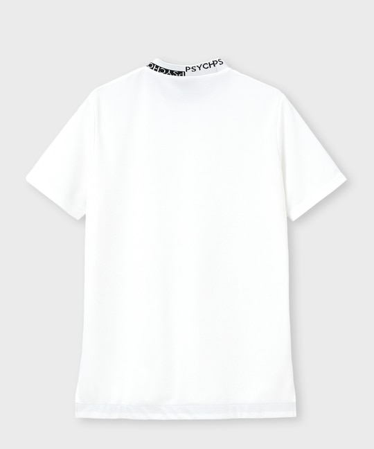 [WEB限定]ブロック切替ロゴ ジャガードフライス モックネックTシャツ
