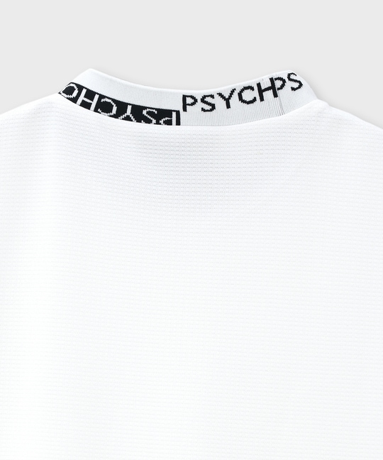 [WEB限定]ブロック切替ロゴ ジャガードフライス モックネックTシャツ