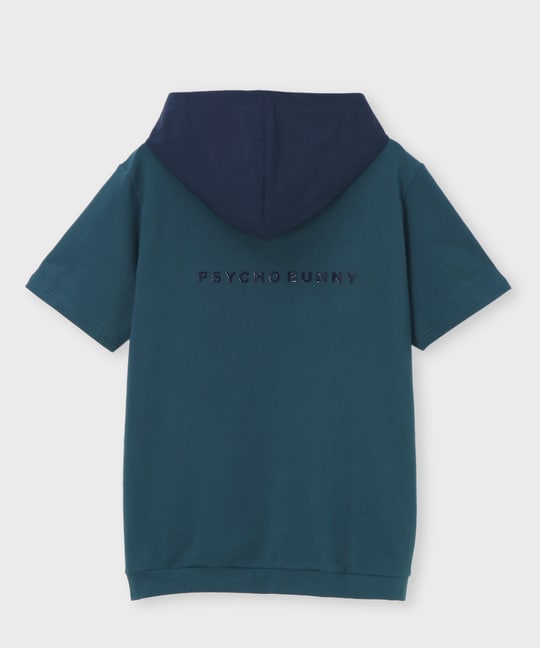 [WEB限定]バイカラーデザイン ハーフジップ 半袖パーカ