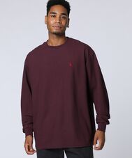 グリッドワッフル ワンポイントロングスリーブTシャツ