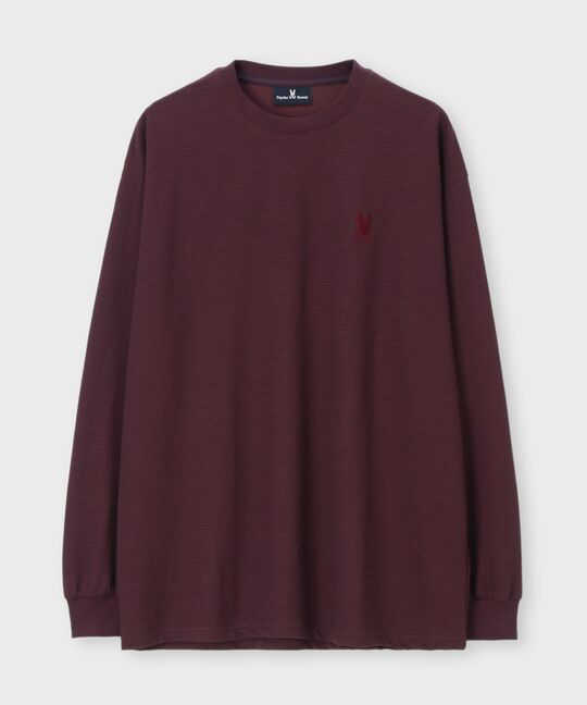 グリッドワッフル ワンポイントロングスリーブTシャツ