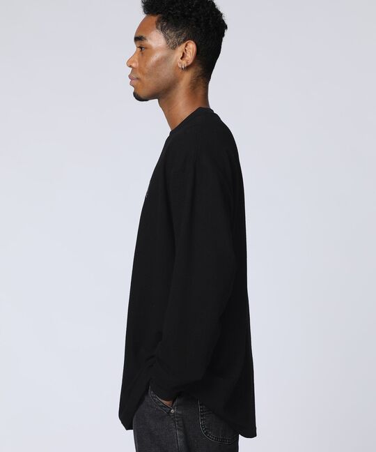 グリッドワッフル ワンポイントロングスリーブTシャツ