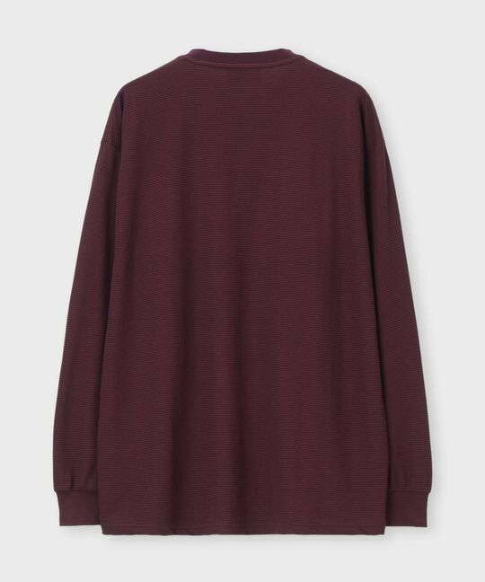 グリッドワッフル ワンポイントロングスリーブTシャツ