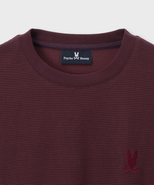 グリッドワッフル ワンポイントロングスリーブTシャツ