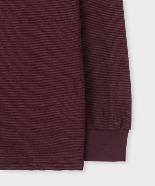 グリッドワッフル ワンポイントロングスリーブTシャツ