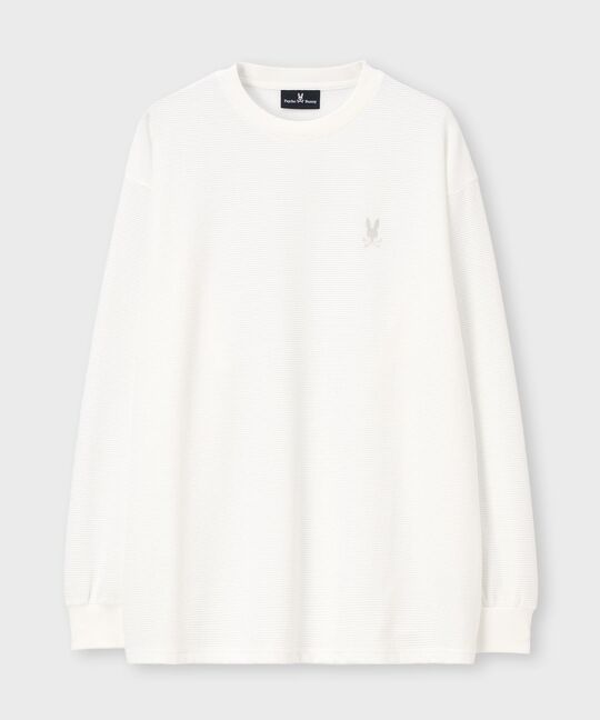 グリッドワッフル ワンポイントロングスリーブTシャツ