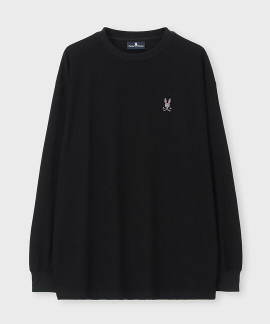 グリッドワッフル ワンポイントロングスリーブTシャツ