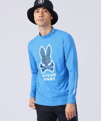 [GOLF]グラデロゴパターン モックネック 　ロングスリーブTシャツ