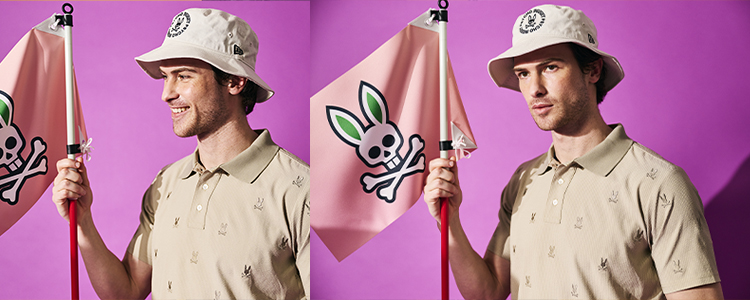 サイコバニー ロゴ刺繍 ストライプ シャツ Psycho Bunny ゴルフ サイコバニー ロゴ刺繍 ストライプ シャツ Psycho Bunny ゴルフ