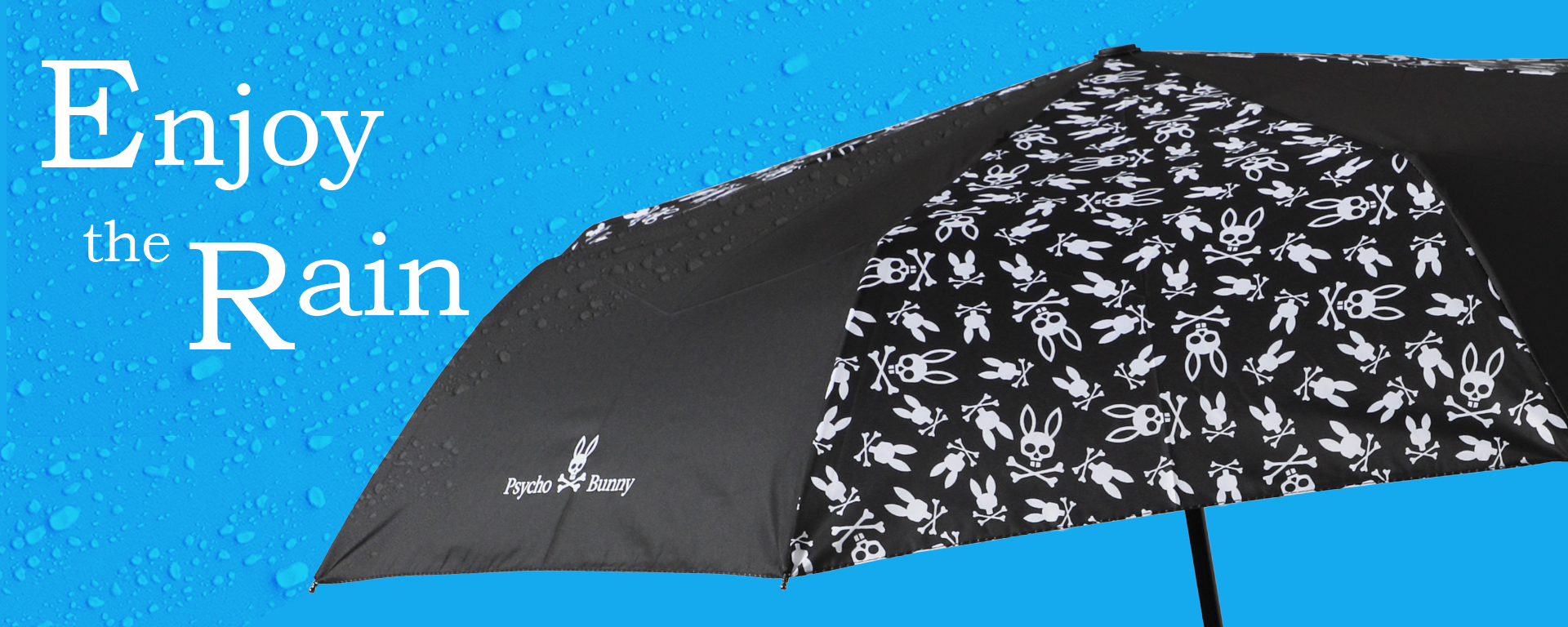 Psycho Bunny 折りたたみ傘 ネイビー UMBRELLA BUNNY LOGO - MO2400021